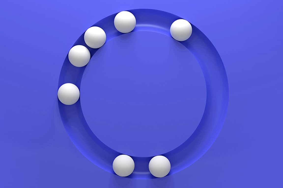 blue background with white small balls
