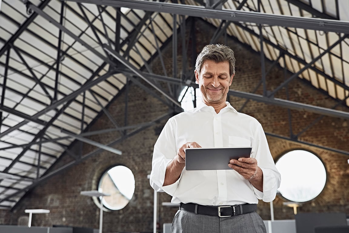 businessman using tablet