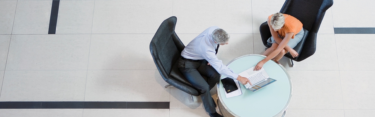 financial professional meeting with client