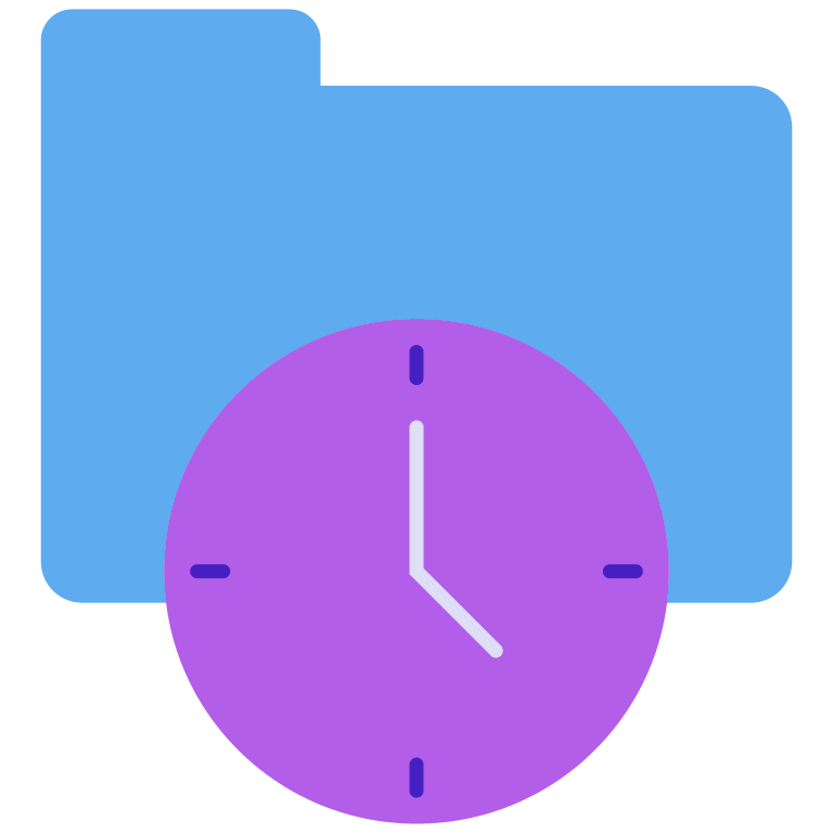 clock and folder icon