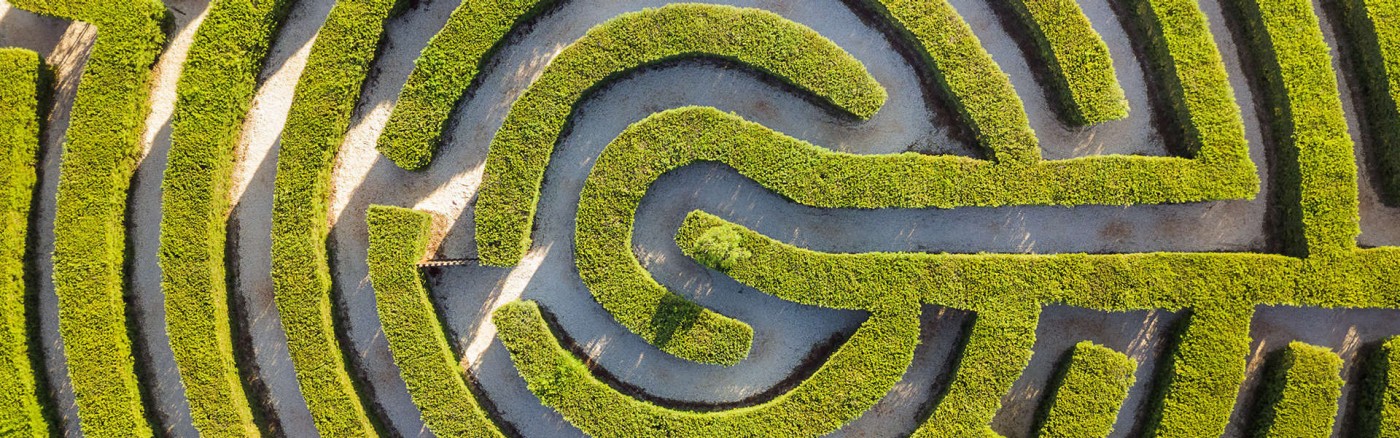 aerial view of labyrinth