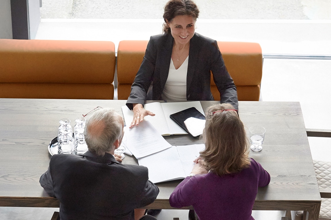 People talking in an office