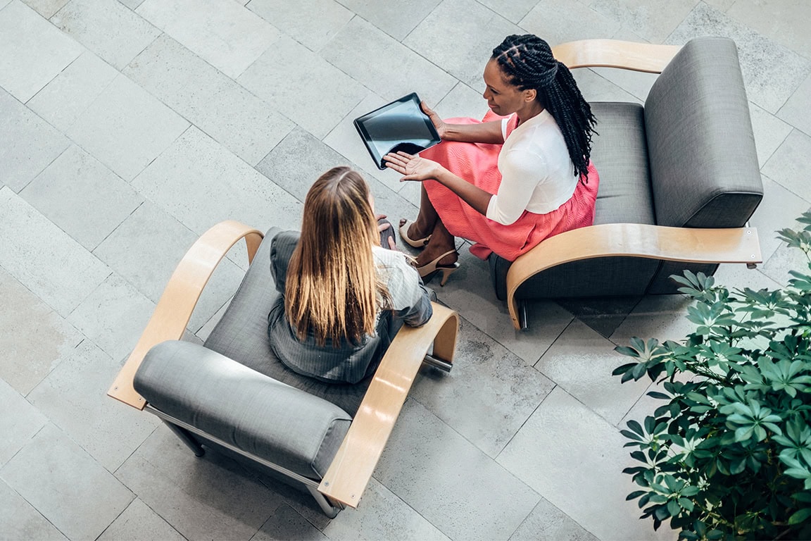 Two women having a conversation