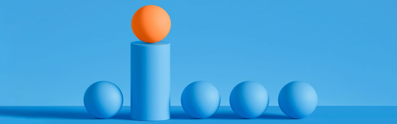 spheres and cylinder on display