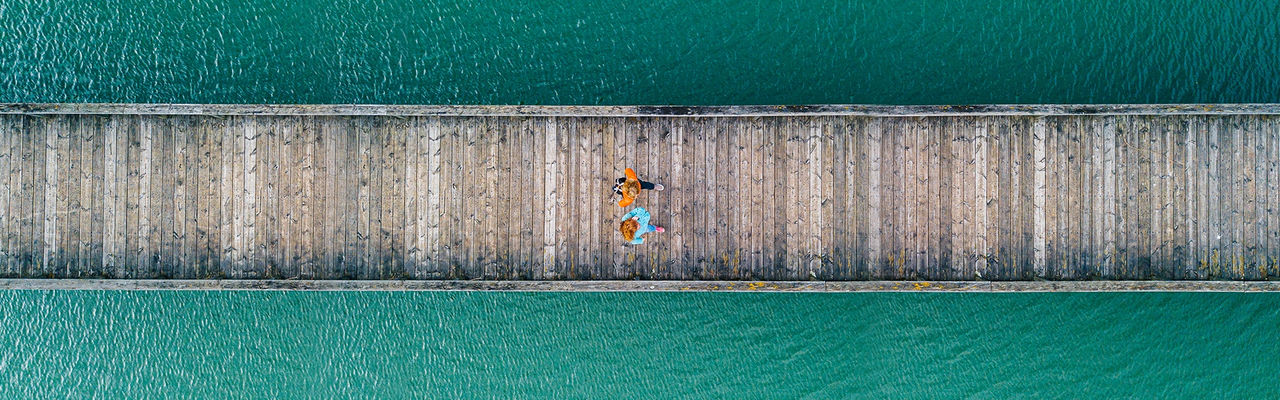 walking on the bridge