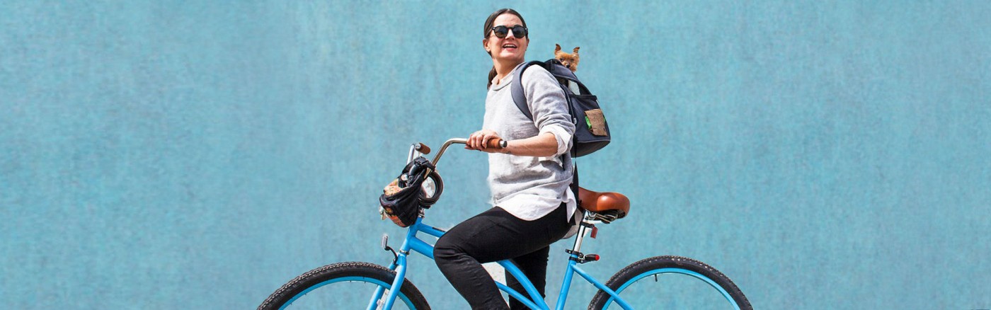 Woman riding a bike
