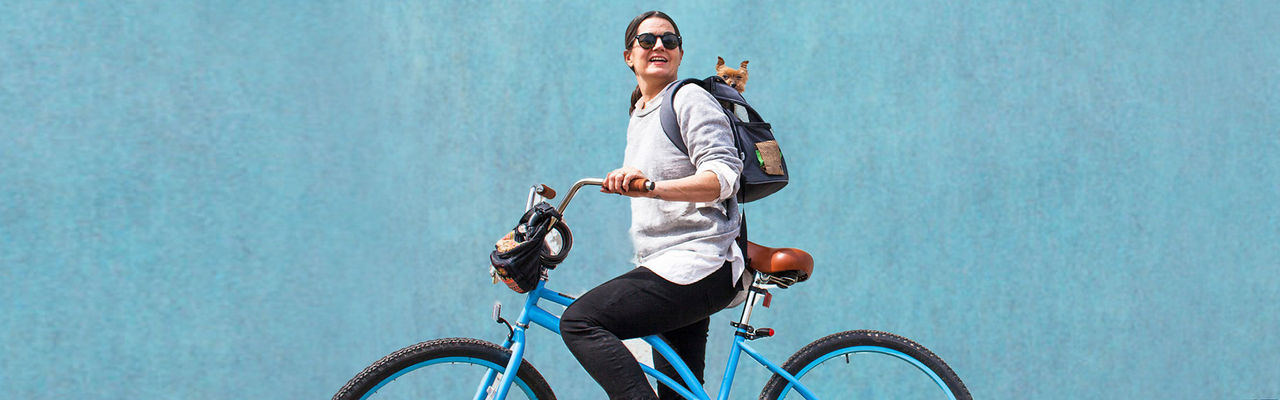 Woman riding a bike