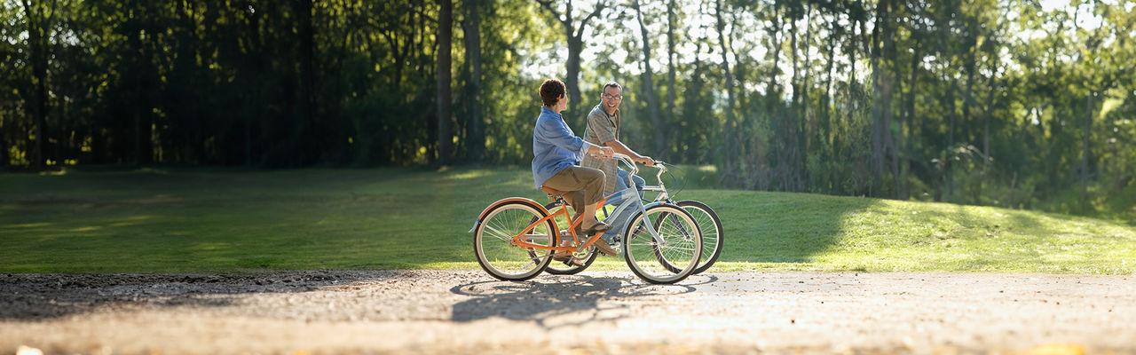 Riding motorcycle