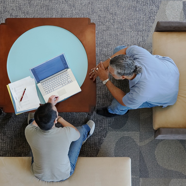 two people in a meeting