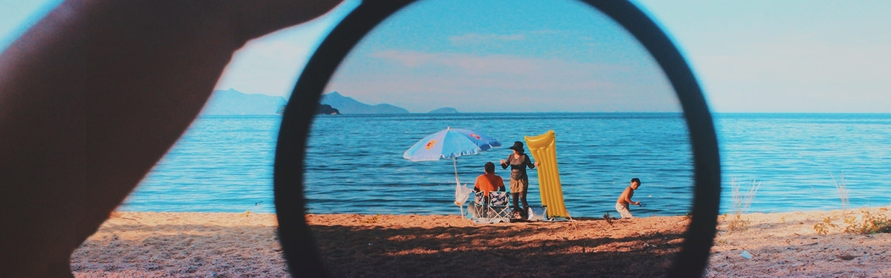 family on the beach