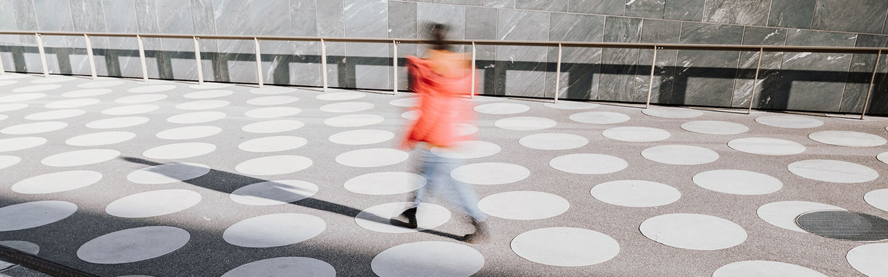 Person walking outdoors