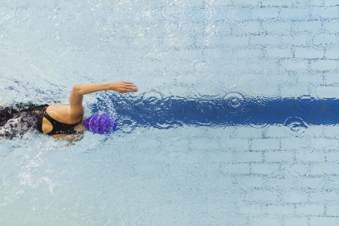 swimmer in lap pool