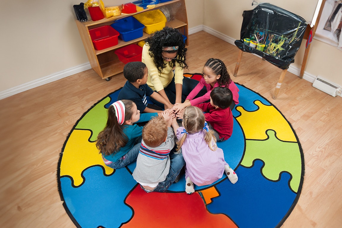 Teacher and kids in a classroom