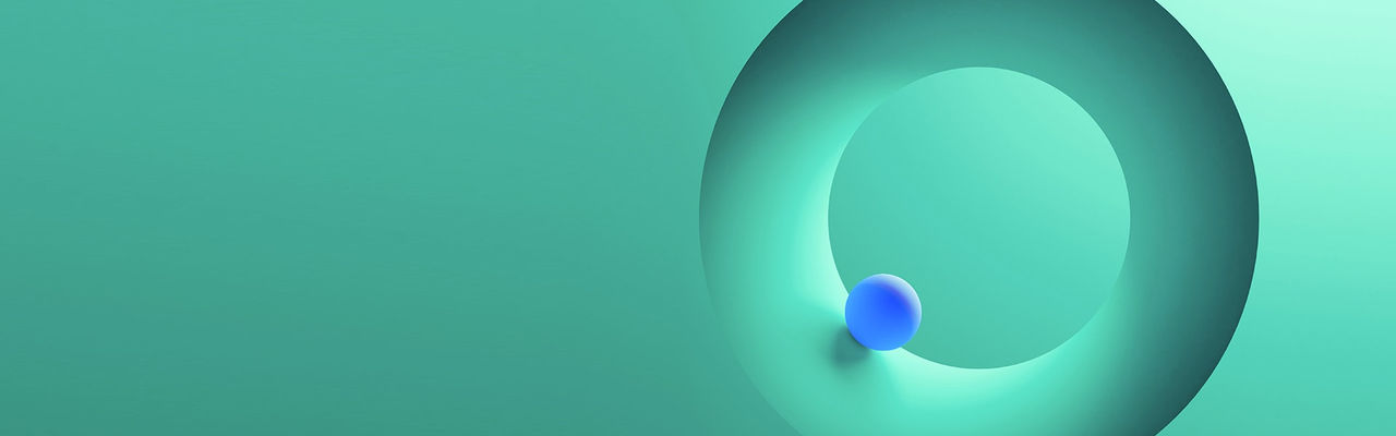 blue sphere inside green circle