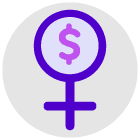 woman financial circle icon