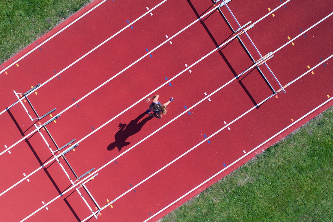 women running a race