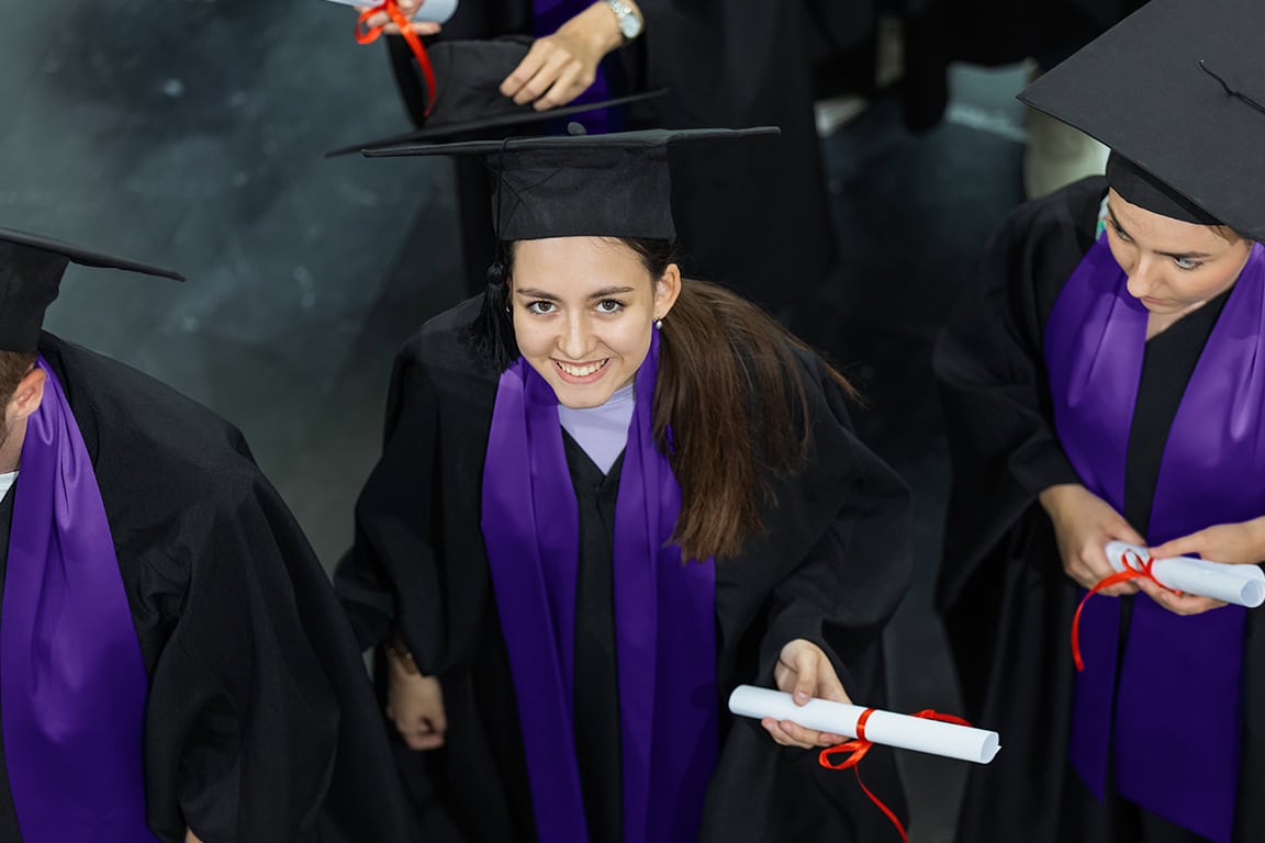 happy graduate student