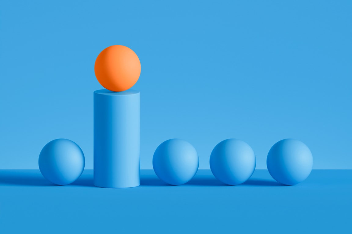 blue background with orange ball