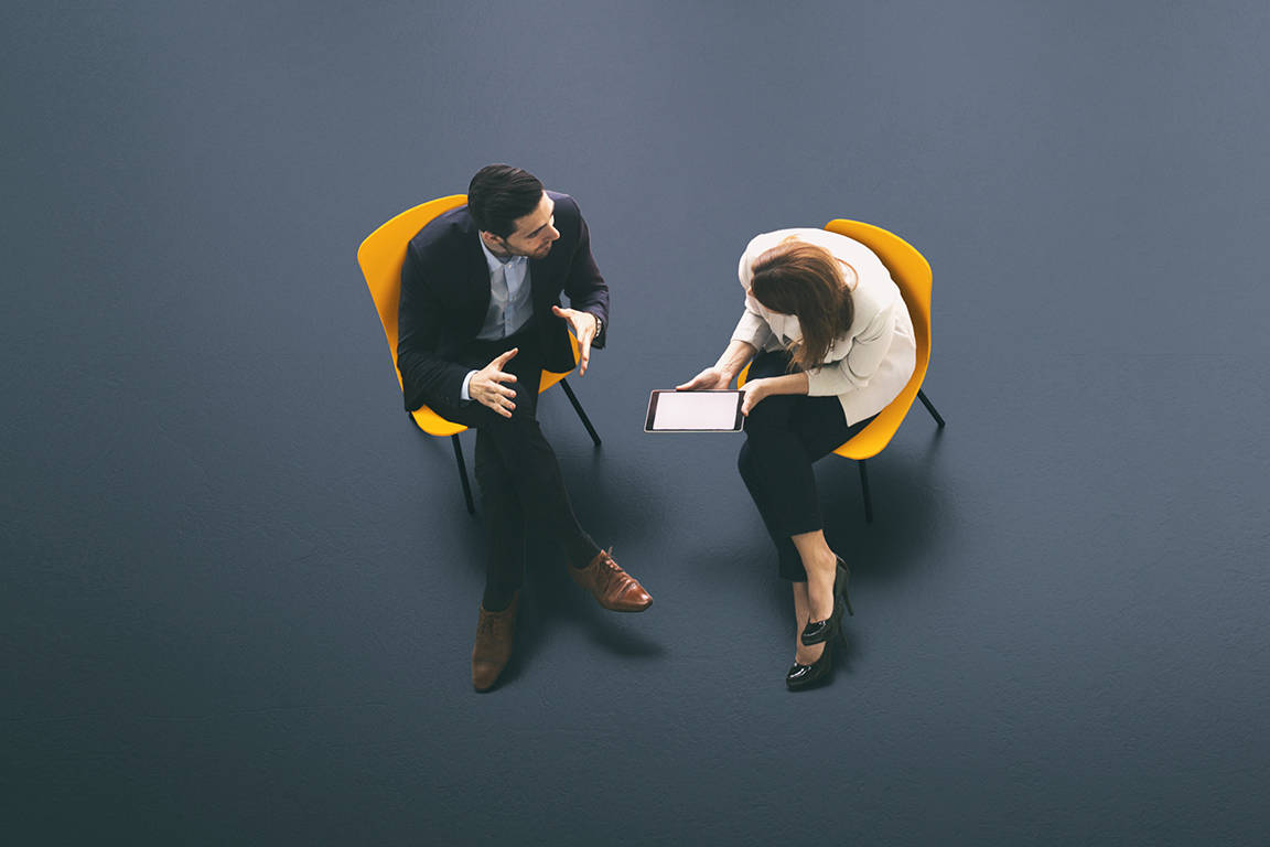 Two people having a conversation