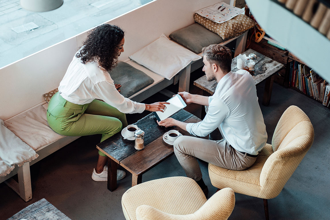 meeting in coffee shop