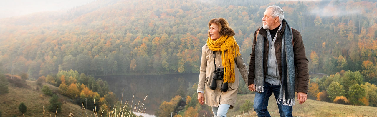 couple walking in mountain