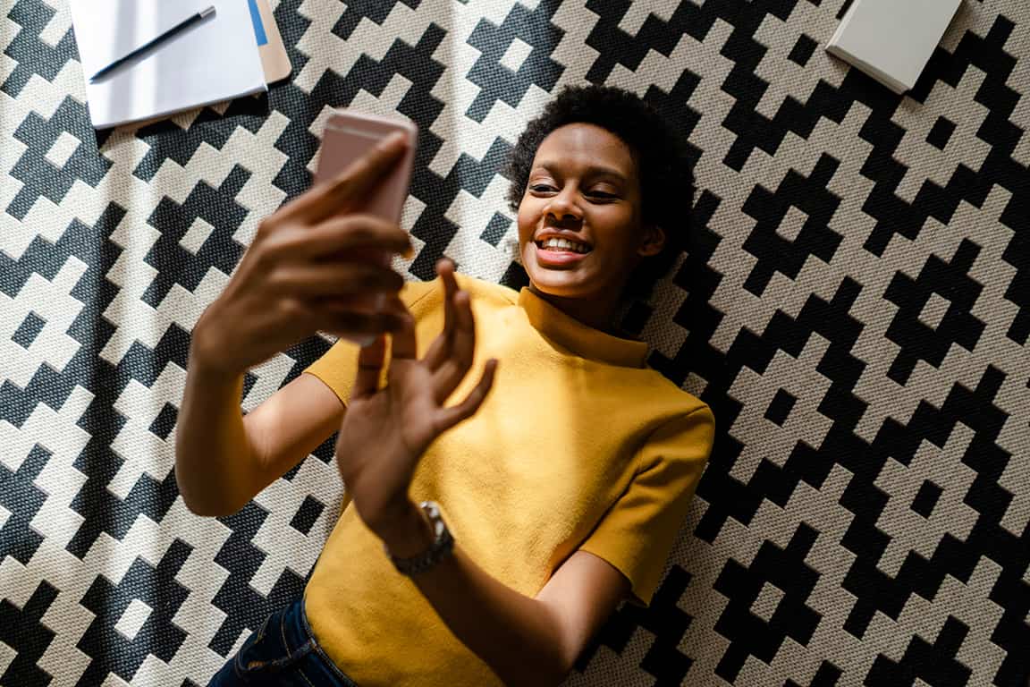 young woman using phone