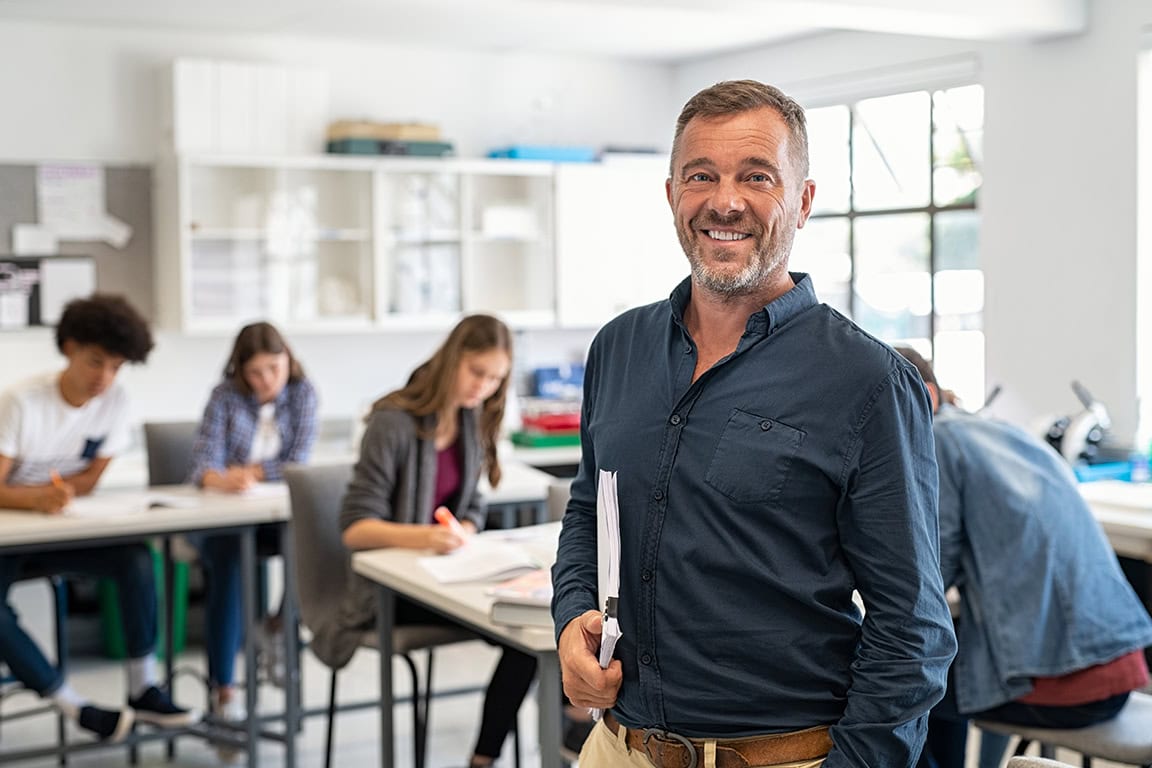Teacher in a classroom with students
