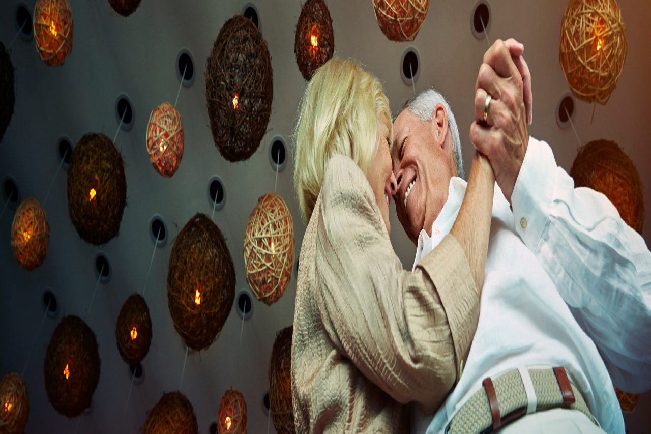 senior couple dancing