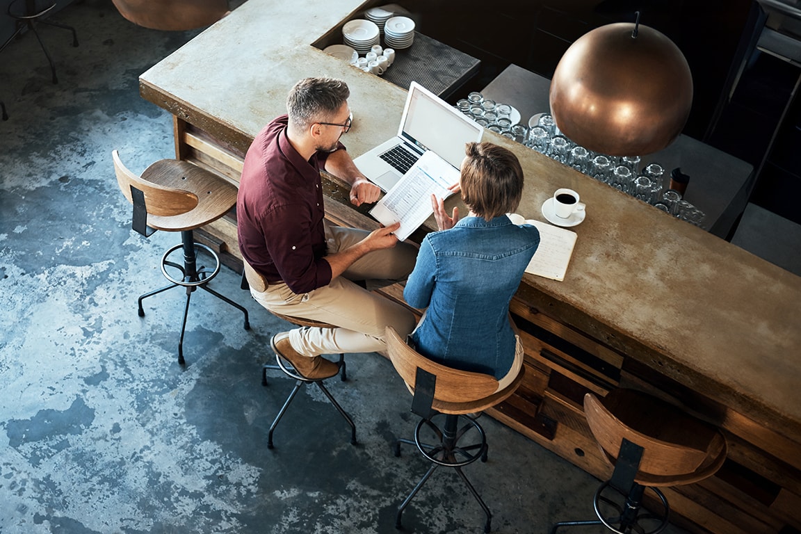 working man with his child