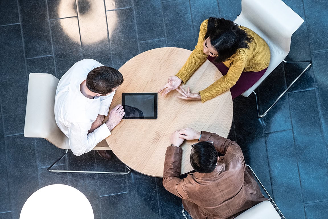business meeting three people