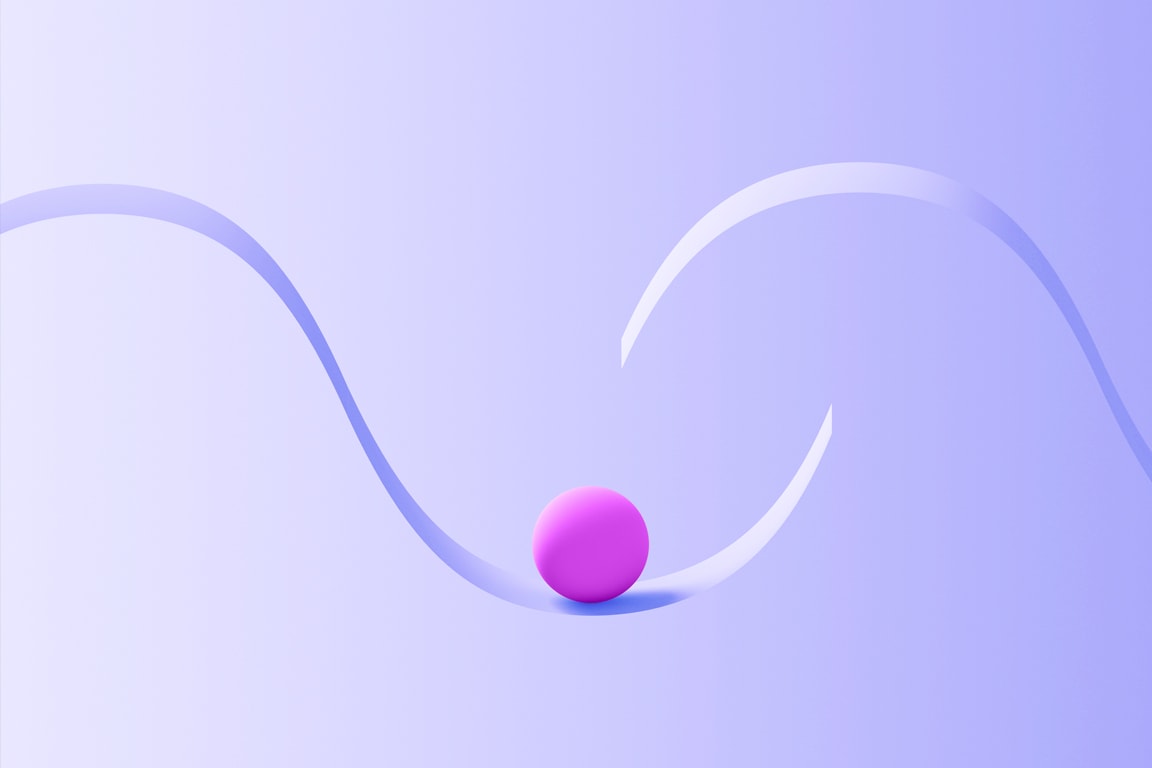 purple background with a pink ball